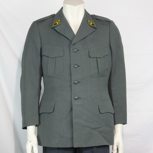 Genuine Surplus Swiss Army Dress Jacket 4 Button Badged Blue Grey All Sizes 3313 - Picture 2 of 7