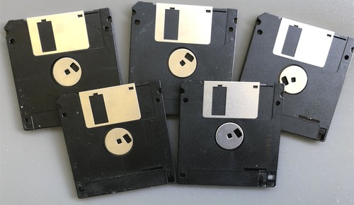 5 Stück 2HD 3,5''-Disketten - Floppydisk, schwarz, DOS Formatiert 1,44MB - Afbeelding 2 van 4