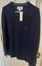 Original Penguin Crew Sweater XL Dark Sapphire Navy Blue Skate Golf Mens NWT