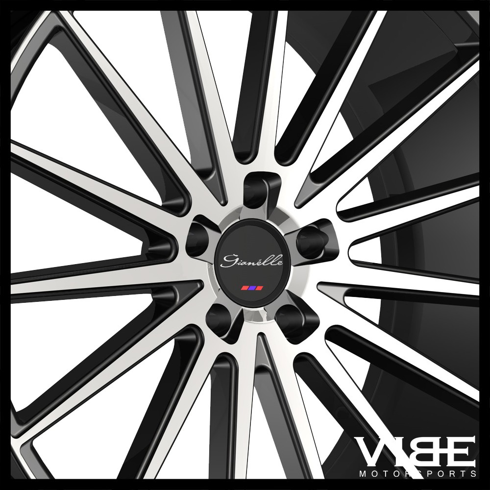 22" GIANELLE VERDI MACHINED BLACK CONCAVE WHEELS RIMS FITS BENTLEY CONTINENTAL