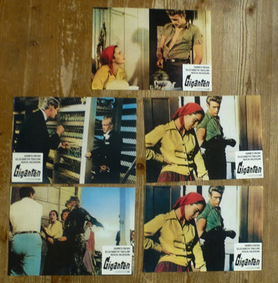 5  Aushangfotos ''Giganten'' Film von 1956, Größe 24 cm x 30 cm, 2 doppelt