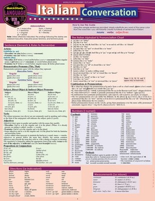 Quickstudy Italian Conversation: A QuickStudy Laminated Language Reference Guide