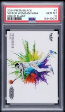 2024 PRIZM BLACK VICTOR WEMBANYAMA COLOR BLAST 💥 CASE HIT PSA 10