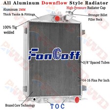 Aluminum 3row Radiator For 1932 Ford Model Hi Boy Grill Shell Chevy Motor Engine