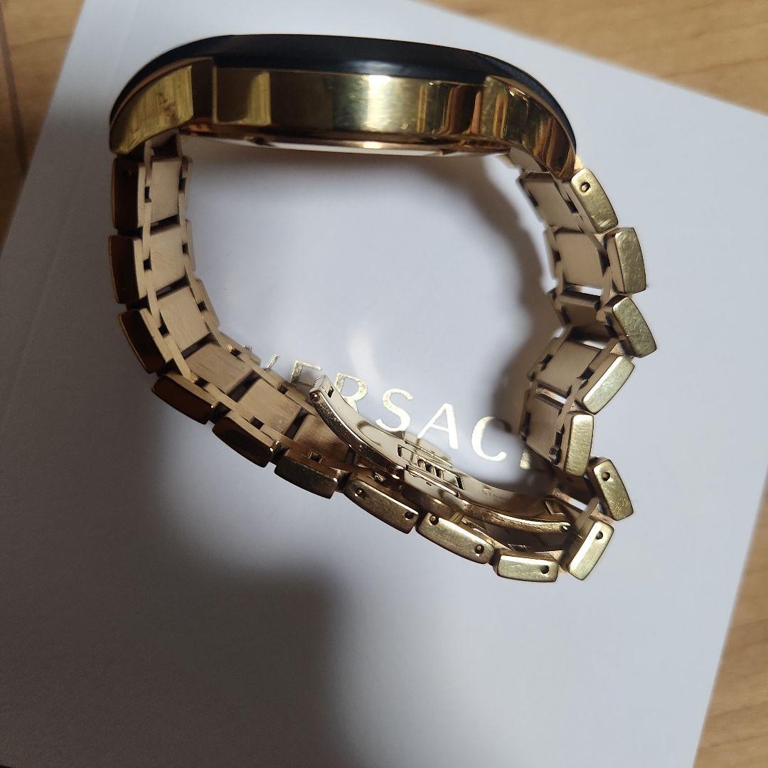 Versace Men's Chronograph Date Watch Stainless Steel Black 42mm Used thumbnail 7