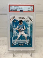 2021 Panini Playoff Trevor Lawrence Rookie Card RC 3rd Down SSP /35 PSA 10 POP 3. rookie card picture