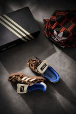 Adidas Leopard Samba Print Retro Sneakers Blue Interior Limited Streetwear Style