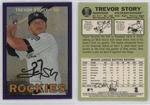 2016 Topps Heritage High Number Chrome Purple Refractor Trevor Story Rookie RC