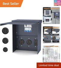 Durable RV Power Outlet Panel - Weatherproof, Circuit-Break Protected for Safety