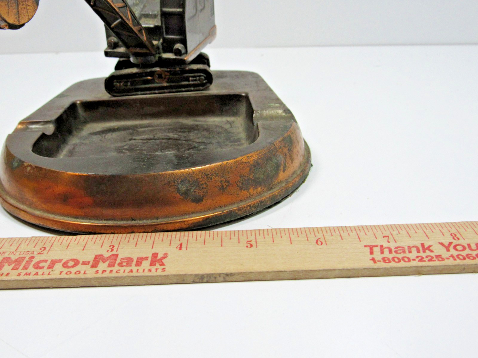 Vintage 1950s Lorain Copper Excavator Track Crane Shovel  Ashtray Cab Pivots