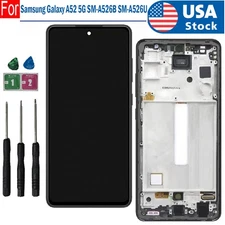 For Samsung Galaxy A52 5G SM-A526U1 A526T A526B LCD Touch Screen Digitizer+Frame