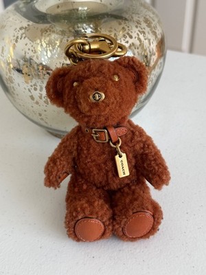 Coach Bear Bag Charm In Signature Shearling - Ginger ''Gingy'' EUC
