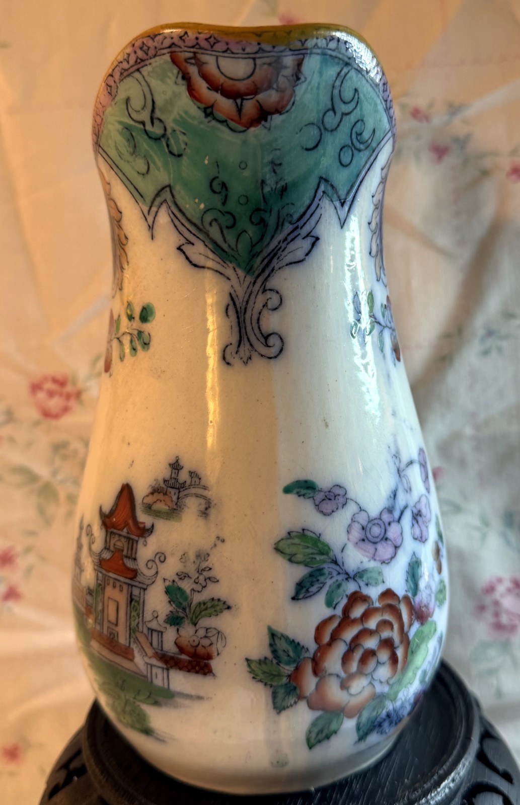 Chinoiserie Milk Jug Possibly J. Edwards and Sons 19th Century Shabby Chic