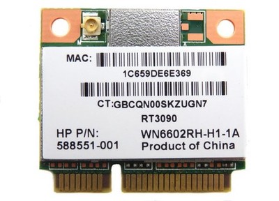 588551-001 HP 802.11B/G/N Mini Pci W/Antenna Wifi Card Pavilion P6744 Tested Wor