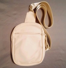 Crossbody Adjustable/Reversible Sling Bag Women Men Cream Color