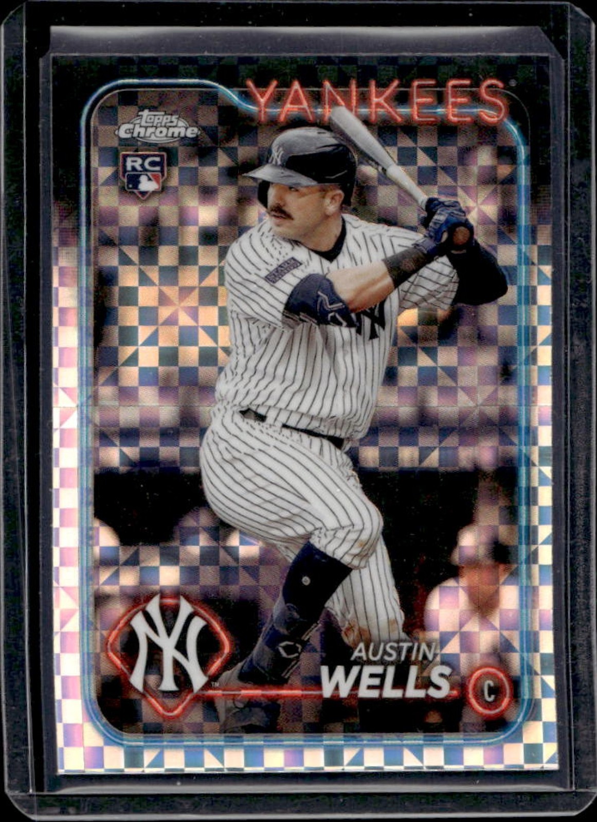 2024 Topps Chrome Austin Wells RC X Fractor Rookie #281 Yankees