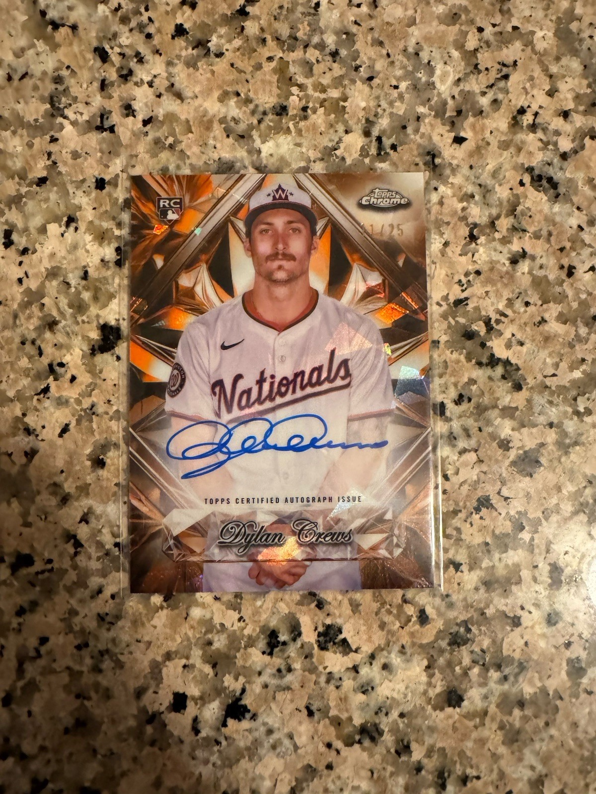 2025 Topps Chrome Sapphire Dylan Crews Sapphire Selections Orange Auto /25 RC SP
