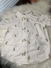 Janie and Jack Easter Bunny short sleeved button up size 3
