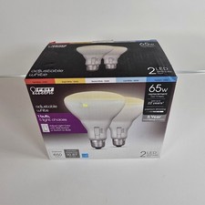 Feit Electric Color Selectable 65 -Watt EQ BR30 Switchable LED E26 Dimmable 2pk