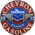 VINTAGE CHEVRON GASOLINE PORCELAIN SIGN GAS STATION PUMP MOTOR OIL SERVICE