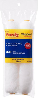 6-1/2'' X 3/8'' Nap  140605062 White Dove Mini-Roller Cover, Dralon, 2-Pack