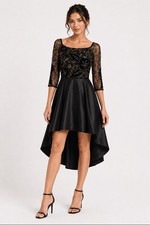 Adrianne Papell women's evening formal party dress beaded black size 4