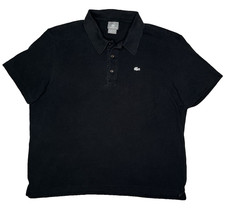 Lacoste Polo Shirt Mens Size L 7 Black Regular Fit Big White Croc Logo