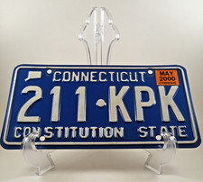 Connecticut State Tag 211 KPK USA 1987-99 Vintage Collectible License Plate