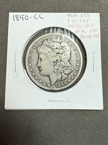 1890-CC Morgan Silver Dollar $1 Carson City in Fine Condition