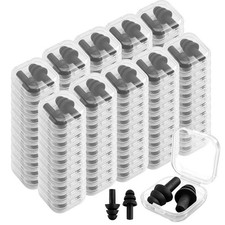 110 Pairs Ear Plugs Bulk with Plastic Cases Soft Foam NRR 29dB Black Reusable...