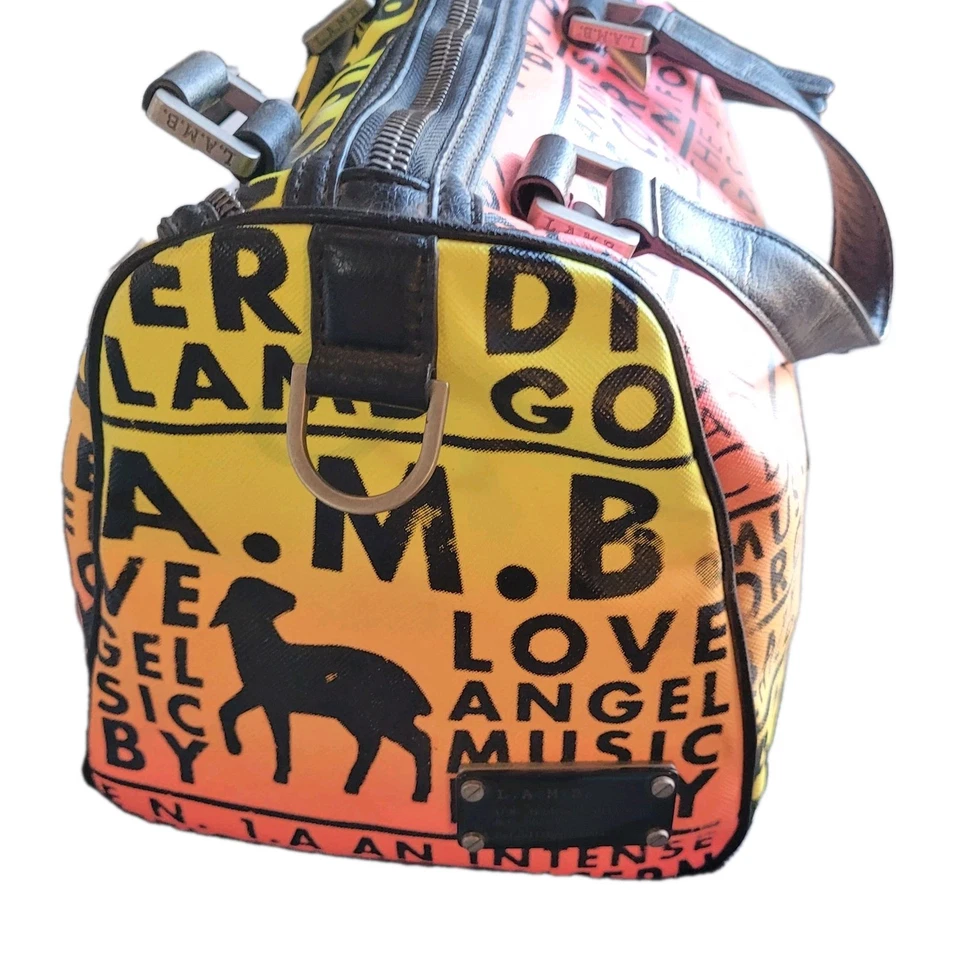 Vintage Y2K L.A.M.B. Bolso Worthington Speedy en Neón Rasta Ombre-Gwen Stefani Foto 4 de 4