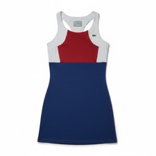 Lacoste Sport Womens 34 Tennis Dress Red White Blue Racerback Logo