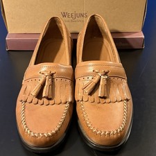 GH Bass Co Weejuns Men's Jeremy Tassel Loafers Camel Leather Size 11 Width D