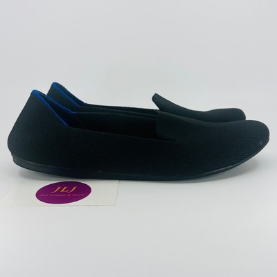 Rothy's Women's Lounge Loafers Black Knit Slip On Comfort Flats Size 8