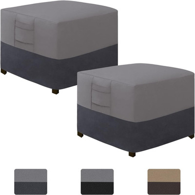 Easy-Going Outdoor Ottoman Cover, Waterproof Heavy Duty Patio Furniture Cover wi