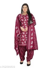 Women's Trending Cotton Printed Salwar Suit  Dupatta set