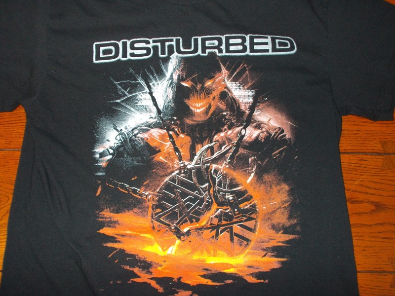 ROCK BAND  DISTURBED TAKE BACK YOUR LIFE TOUR, 2 -SIDED  T-SHIRT BLK SIZE LARGE