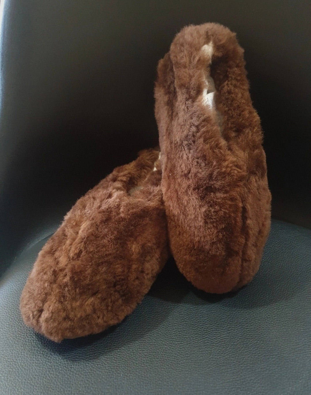 SAOLA BrownHome Pantofole Scarpe di Lana Calde Accoglienti Suola Rigida 36 EU 3 UK