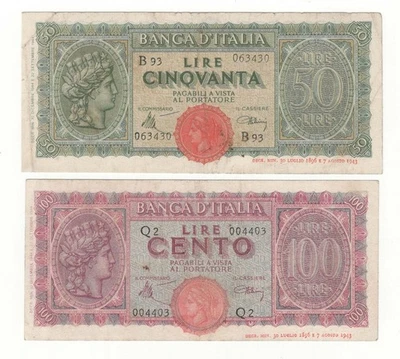 LOTTO X2 50 100 LIRE ITALIA TURRITA DECR 10/12/1944 - Bild 1 von 2