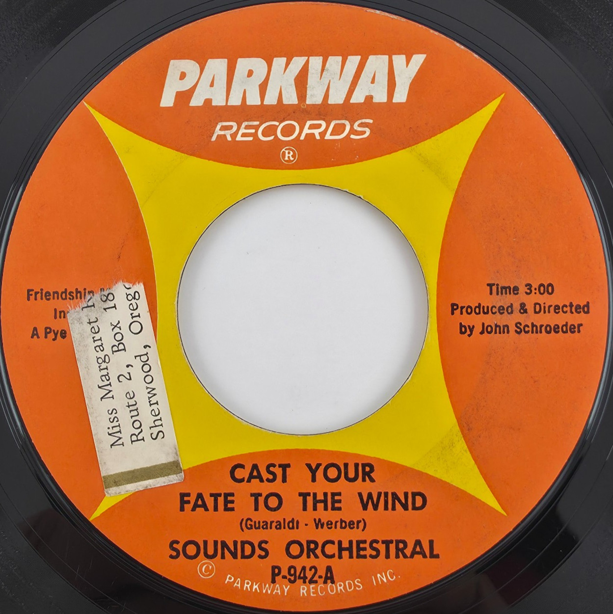 Sounds Orchestral – Cast Your Fate To The Wind 1965 45rpm 7" Single Vinyl Record