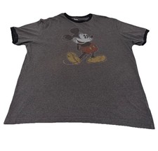 Disney Parks Exclusive Mickey Mouse Ringer Tee Gray XL Disneyland Disney World
