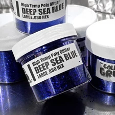 NEW 2 OZ. Jar DEEP SEA BLUE High Temp Glitter .030 Fishing Lure Making plastisol