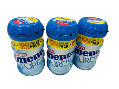 Mentos Pure Fresh Sugar-Free Chewing Gum with Xylitol, Fresh Mint, 100 Count