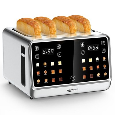 Toaster 4 Slice with TouchScreen, Memory Function & Single-Slot Focus, 1800W ...