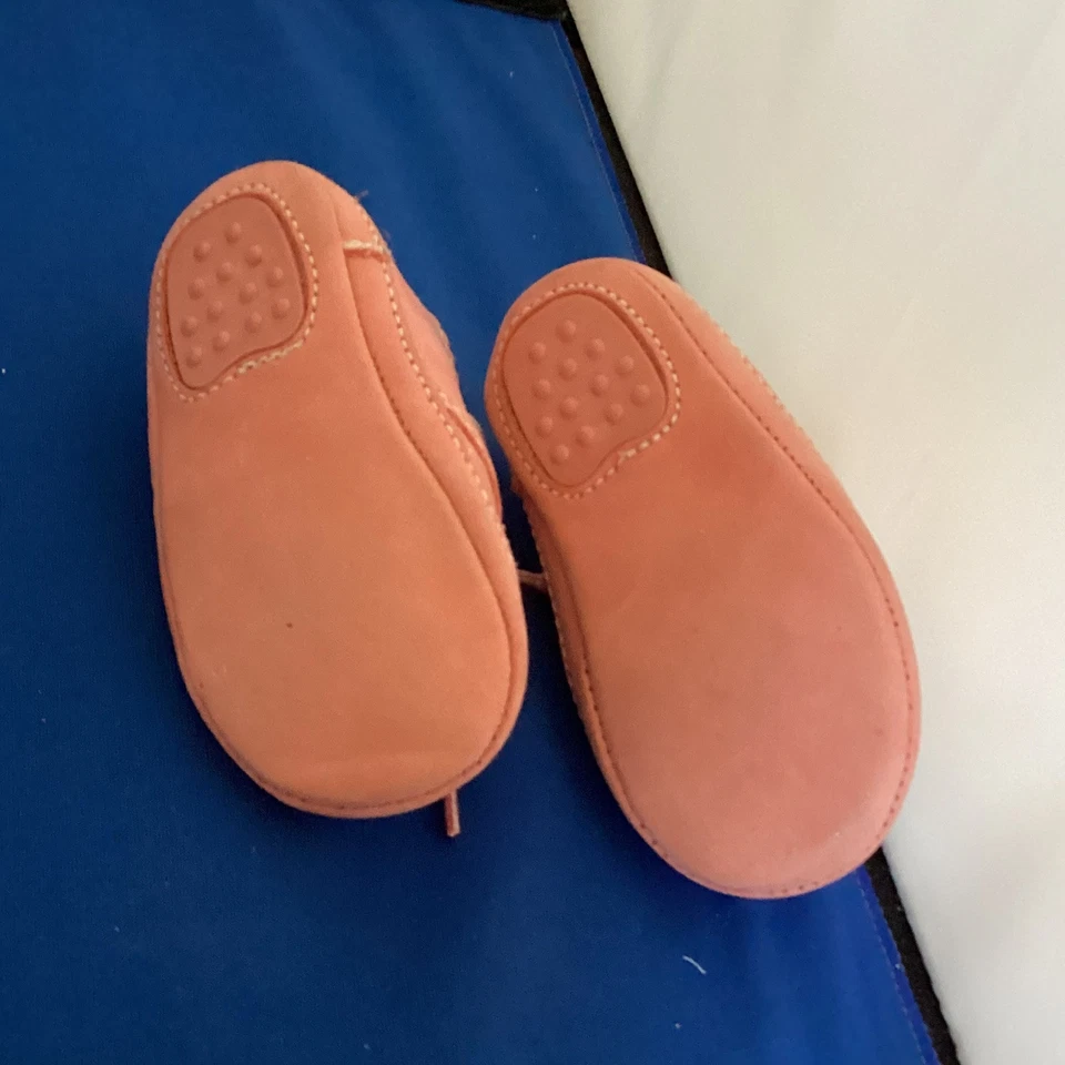 Zapatos de cuero para cuna de bebé talla 3 rosa Foto 3 de 4