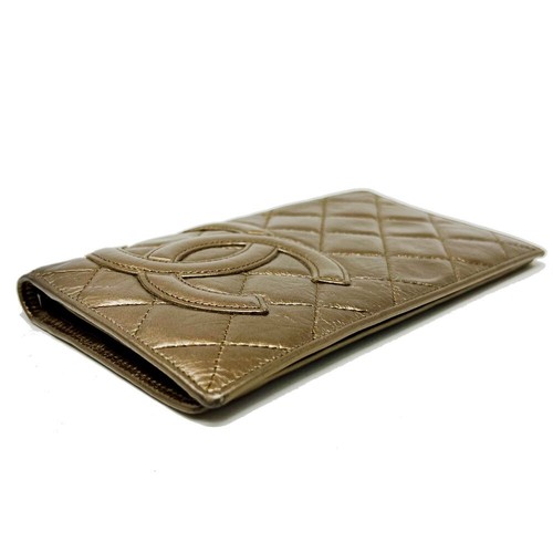 CHANEL Gold Tone Leather Long Wallet - Picture 3 of 7
