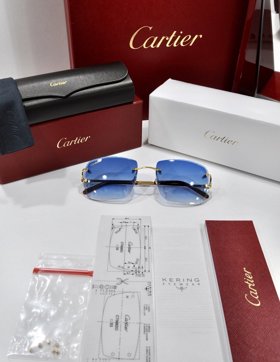 New Cartier rimless sunglasses fred glasses Diamond Cut
