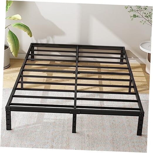 Size Metal Bed Frame, Heavy Duty Steel Slat Mattress Queen 12 Inch