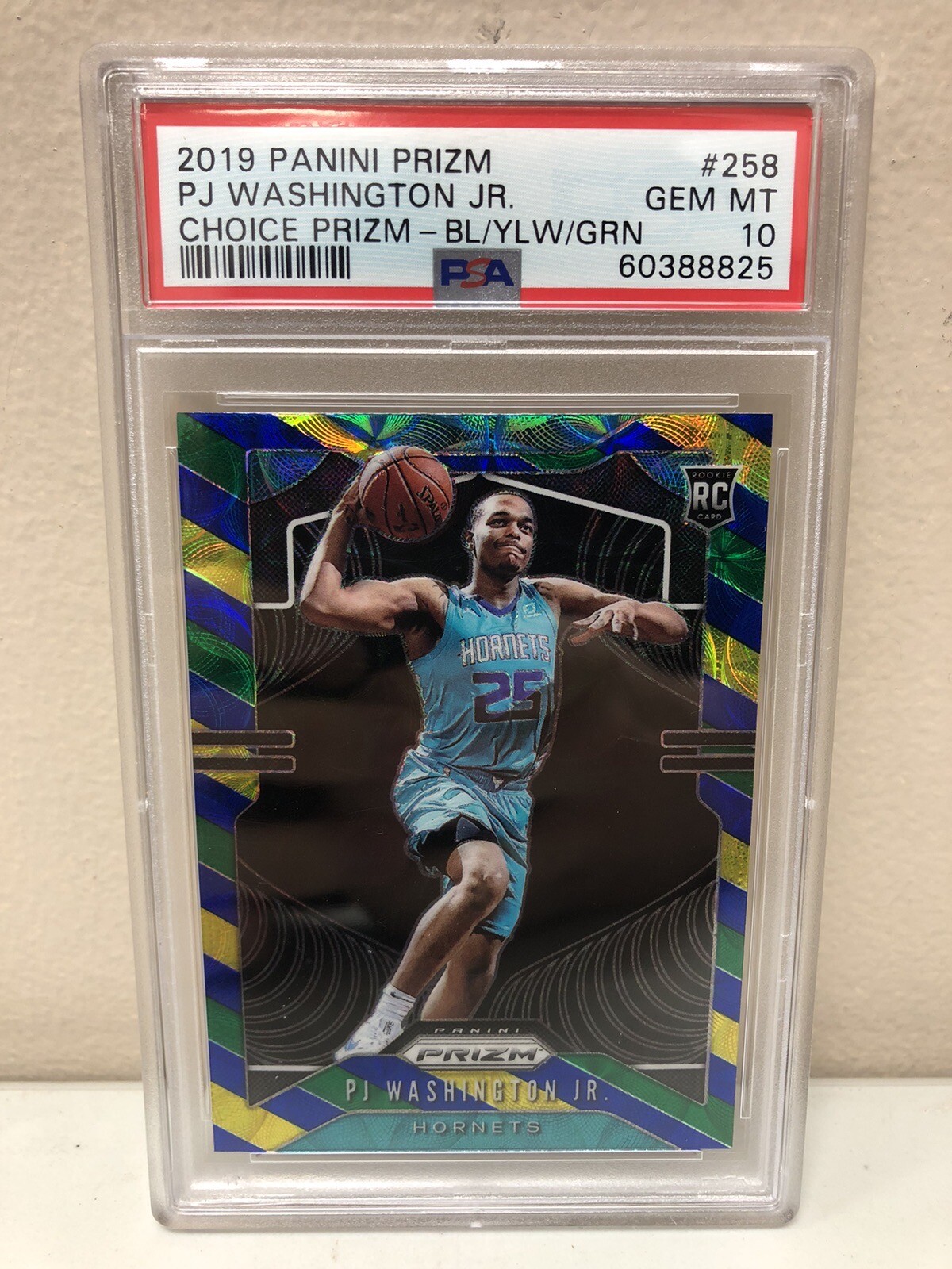 2019-20 Panini Prizm PJ Washington Jr #258 Blue Yellow Green PSA 10