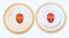Faberge Imperial Rosebud Uovo Piatto Insalata Pranzo Misura 7,78 Pollici Set di 2